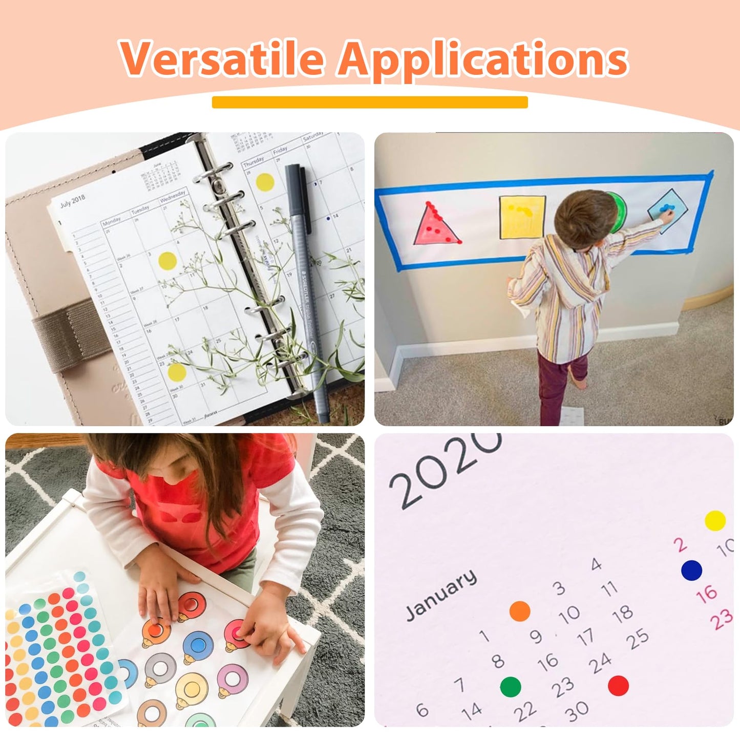 Small Dot Stickers - Round Color 1/4'' Coding Labels Circle Dot Stickers Label Sticker in Multiple Colors for Office,Classroom 2750 PCS 6mm Dot