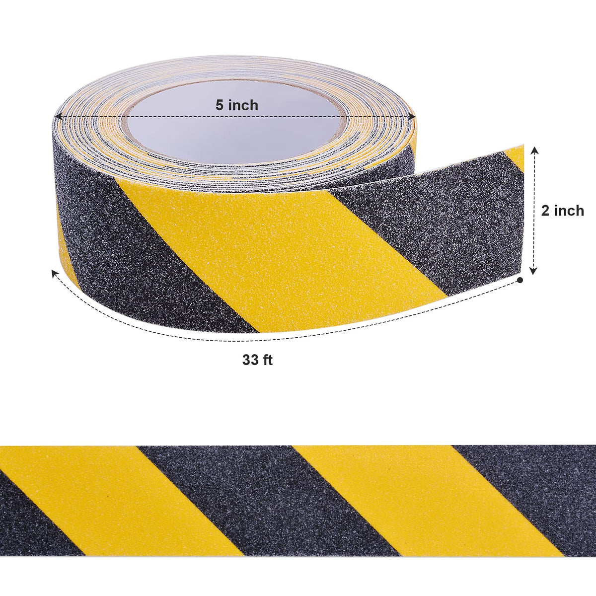 Qingluan Anti Slip Tape, Safety Non Slip Tape Outdoor Waterproof, High Adhesive Grip Tape for Stairs, Tread Step, Ramp, Skateboard, Caution to Keep from Slipping (Yellow/Black, 2 Inch x 33 Foot) 2 Inch x 33 Feet Yellow