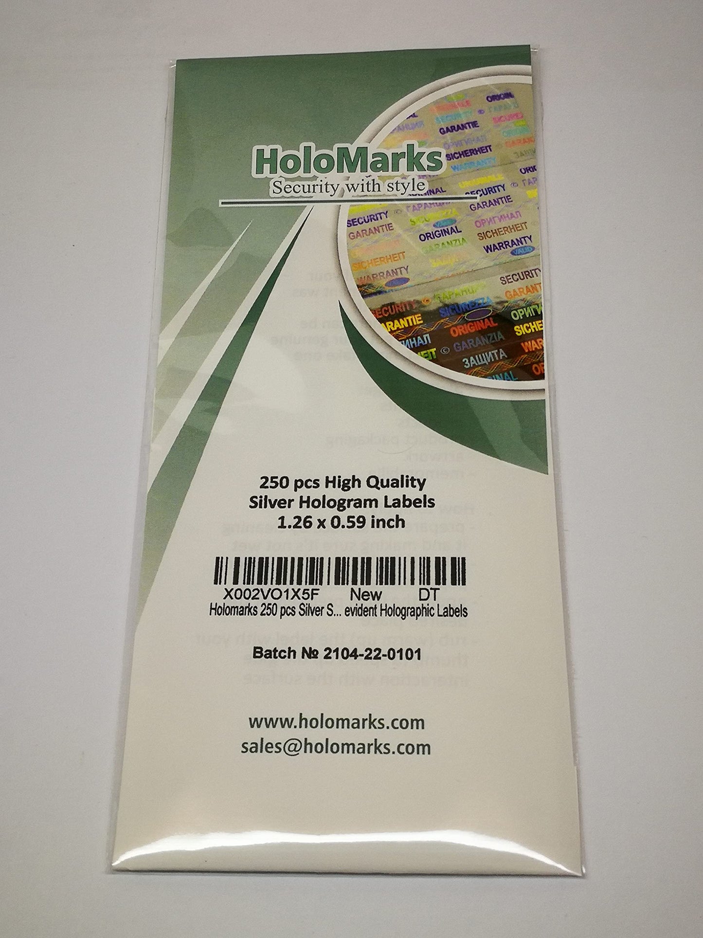 250 pcs Silver Security Seal 1.26 x 0.59 Inch, Void Hologram Stickers, Warranty Tamper evident Holographic Labels