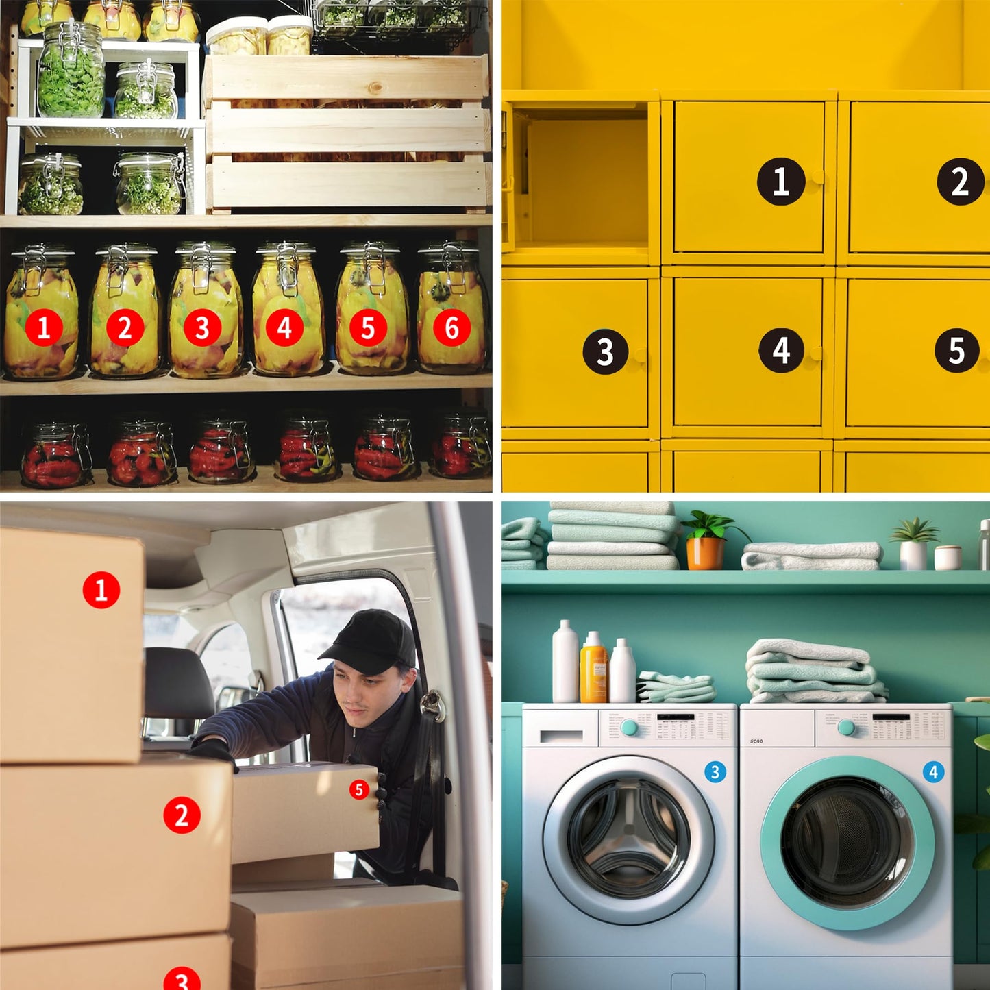 20 PCS Self Adhesive Number Stickers 1-10, 1.4 in Black Anti-Fading Waterproof Vinyl Circle Number Sticker Plastic Consecutive Small Number Stickers for Machine and Fitness Equipment Locker 1.4IN