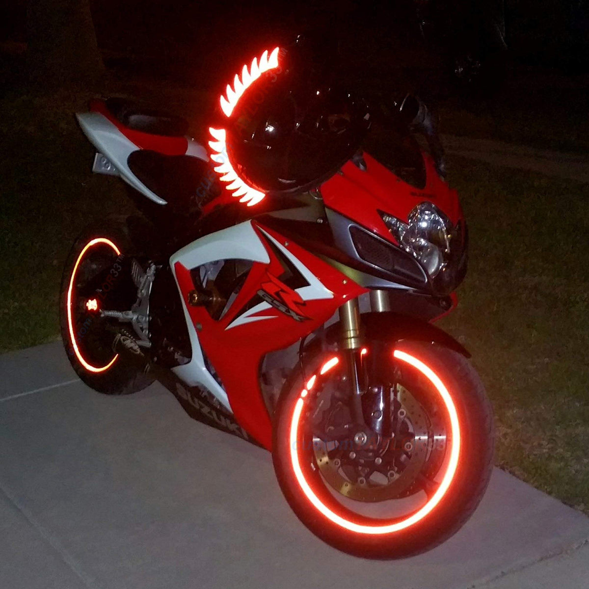 customTAYLOR33 (All Vehicles Red High Intensity Grade Reflective Copyrighted Safety Rim Tapes (Must Select Your Rim Size), 17" (Rim Size for Most SportsBikes) 17" (Rim Size for Most SportsBikes)
