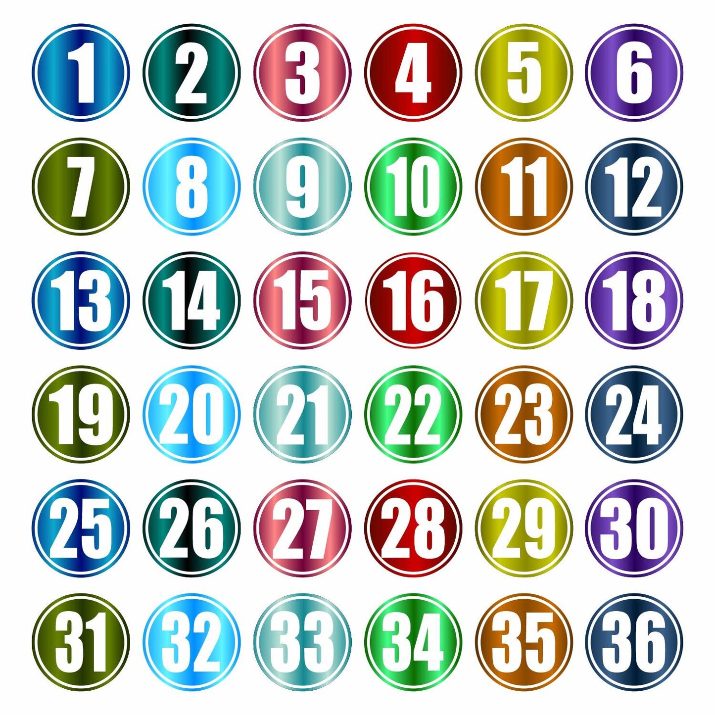 PARTH IMPEX Classroom Line Up Floor Decals - (Pack of 40) 4" Large Numbered Spot Markers Stickers Social Distance Helper Colorful Labels