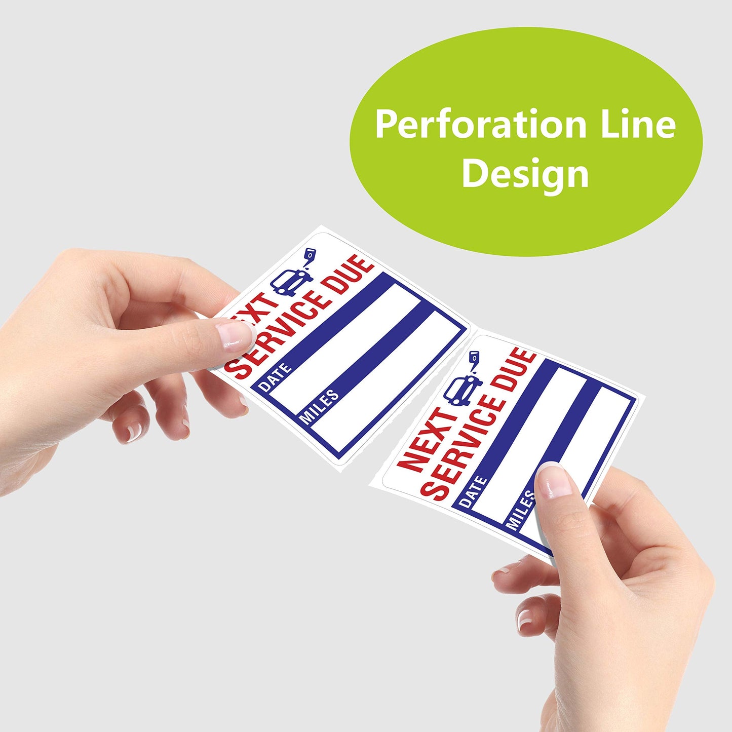 150 PCS Oil Change Auto Maintenance Service Due Reminder Stickers,Waterproof/Tear Resistant Residue-Labels in Roll with Perforation Line(Each Measures 2” X 2”) Blue 150Pcs