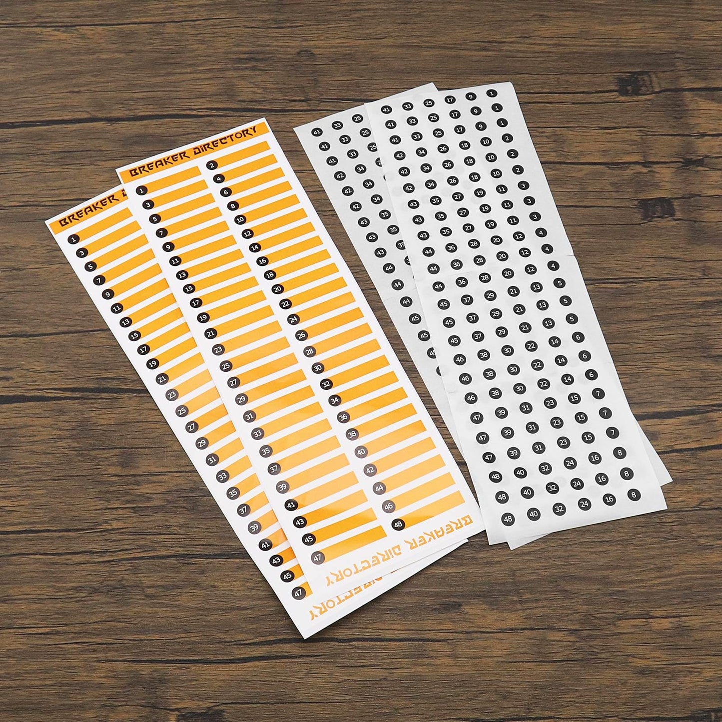 12Pcs Electrical Panel Stickers & 4 Round Number Stickers - Self-Adhesive Circuit Breaker Directory Signs & Fuse Box Labels