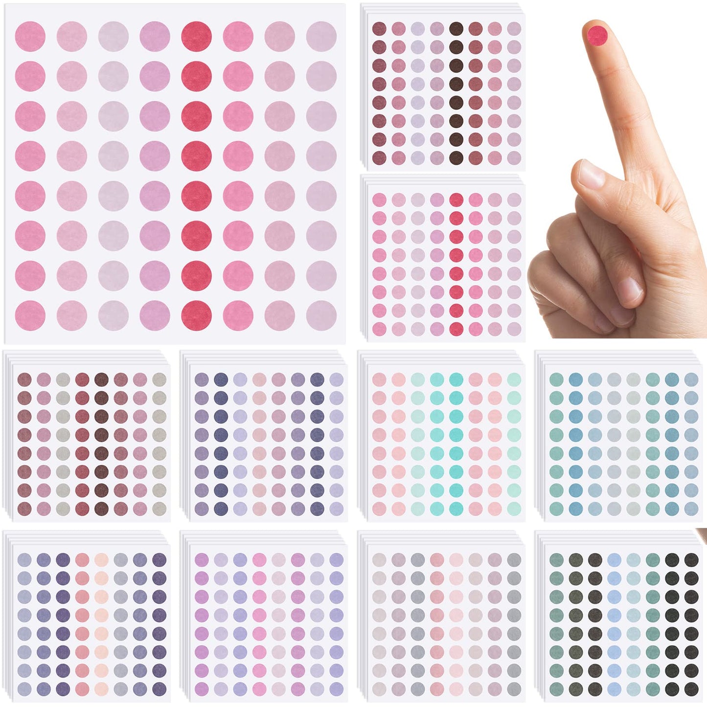 3200 Pieces Small Colored Dots Sticker 1/4 Inch Tiny Round Coding Labels Circle Dot Stickers Removable Color-Code Stickers for Bottles, Documents, 50 Sheets, 80 Colors