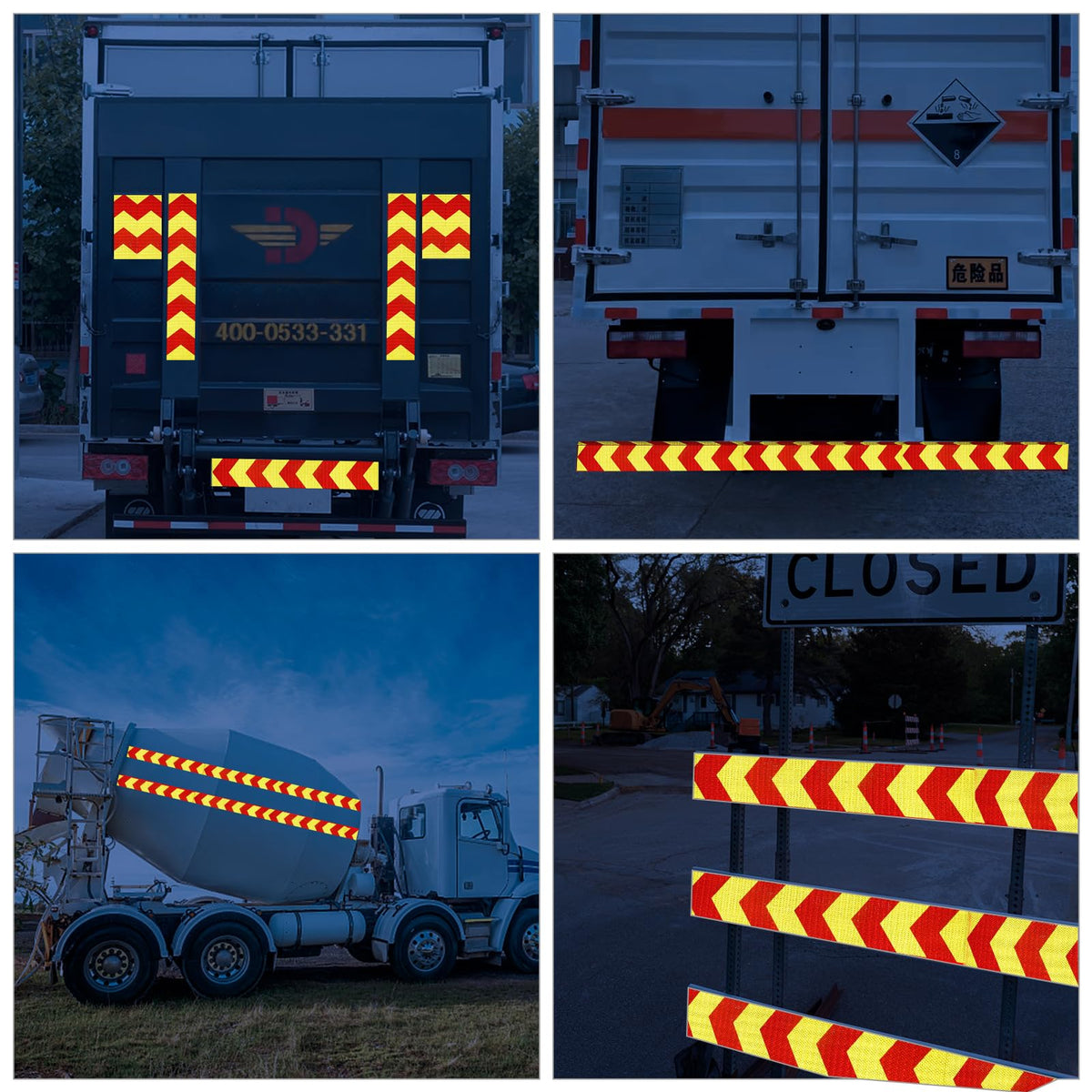 Reflective Tape, Waterproof Self Adhesive Dot Reflective Tape Outdoor Safety Caution Reflector for Trailers, Bikes, Cars(Red Yellow, 4 Inch x 32.8 Feet) Red/Yellow