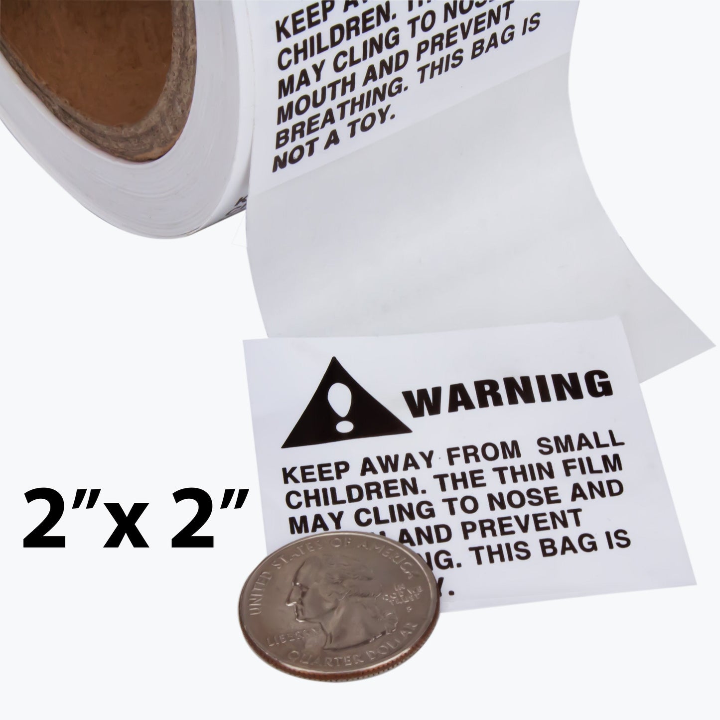 Super Sticky 2 Pack Suffocation Warning Labels. Bulk 1000pc. Perforated 2x2 in Self Adhesive, Keep Away From Children, Choking Packaging Hazard Stickers. Ecom Approved Shipping Supply for Bag, Polybag
