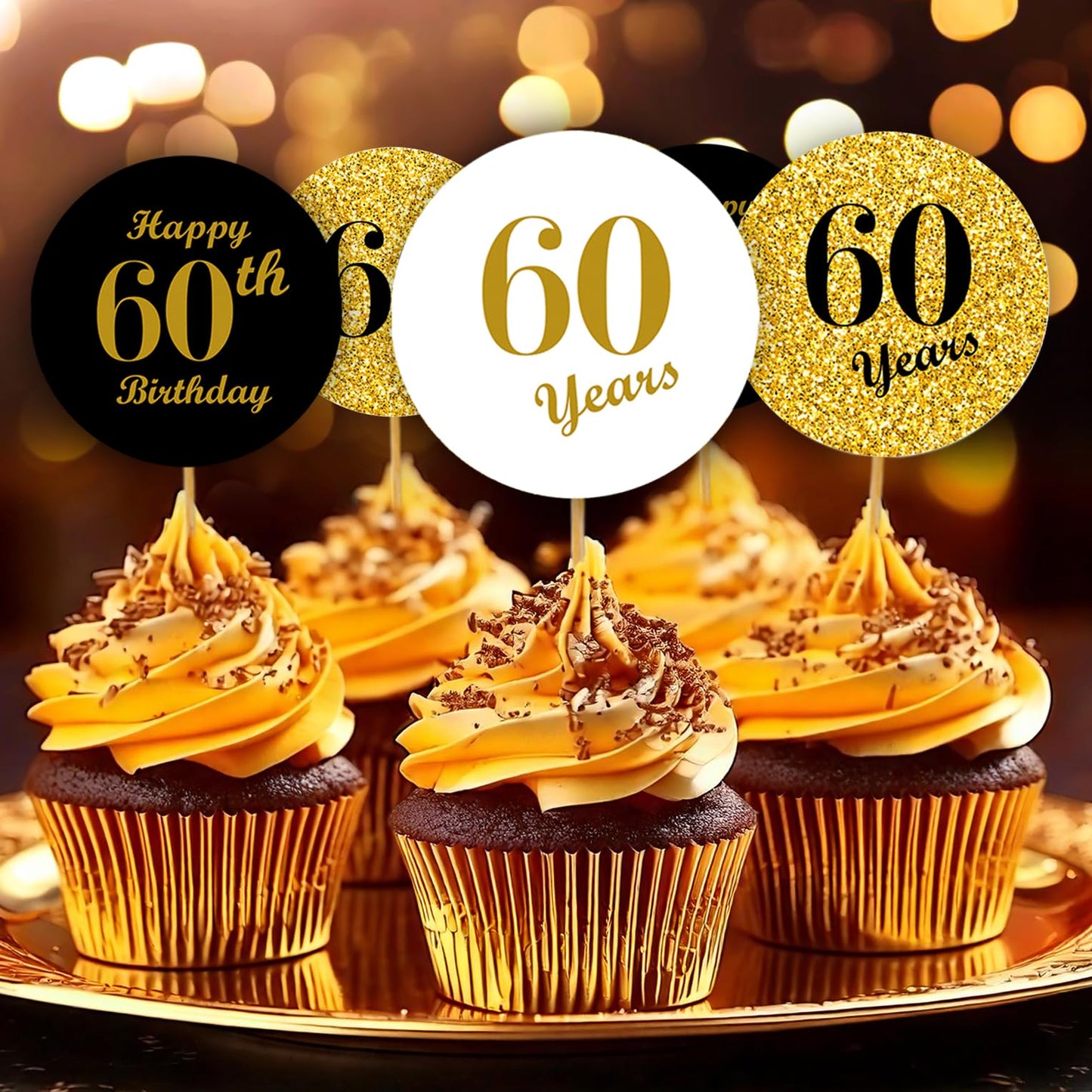 60th Birthday Kisses Stickers, (Set of 324) Chocolate Drops Labels Stickers for 60th Birthday, Party Favors Decor for Hershey's Kisses. Made in USA, 9 Designs (36 Stickers of Each)