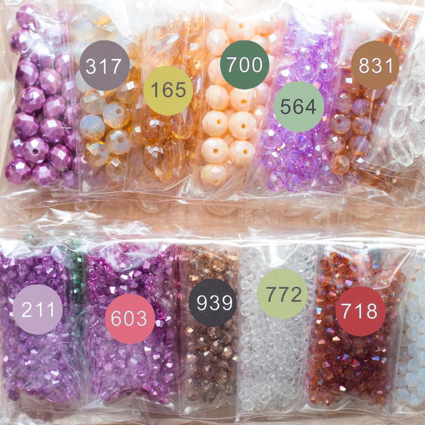 4 Sheets Color Number Stickers Dmc 447 Round Diamond Labels Painting Multicolored Labels Art Stickers for Painting Boxes Containers