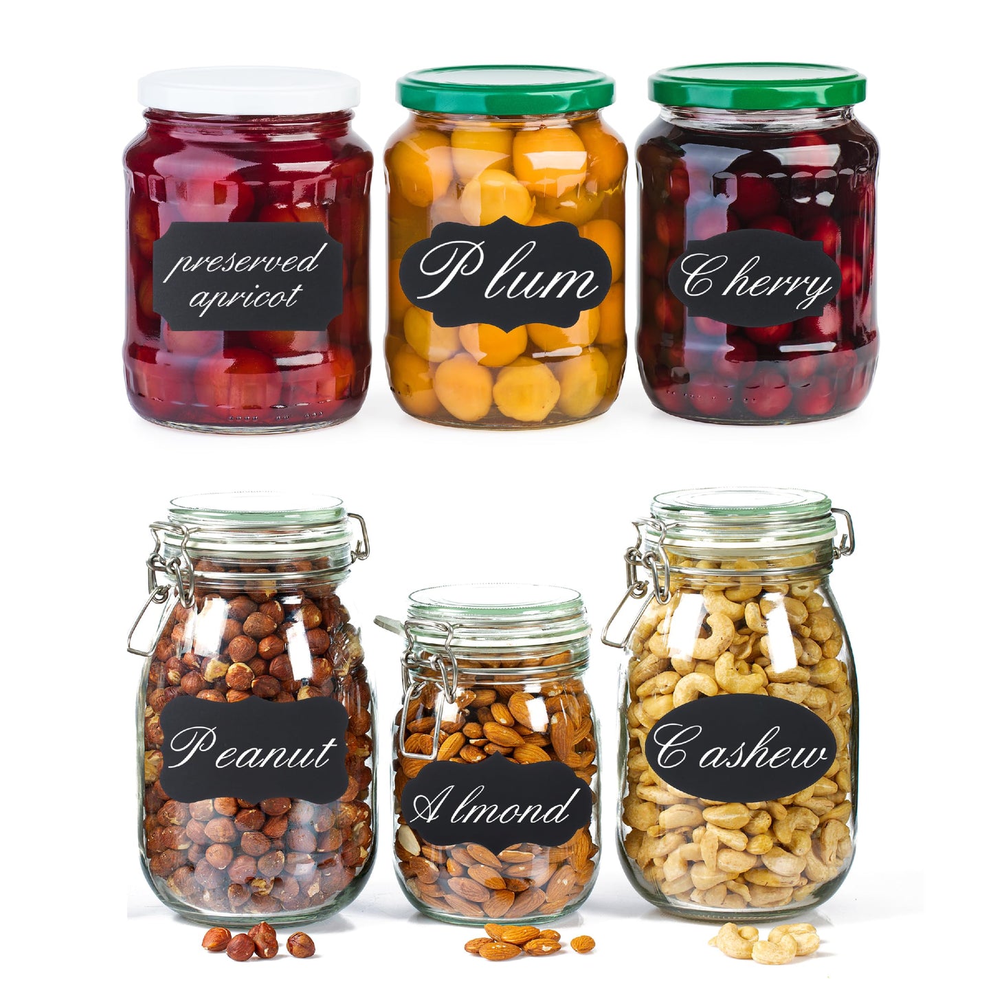Mr. Pen- Chalkboard Labels, 100pc, Assorted Shapes, 1 White Chalk Marker and Small Towel 100 pcs