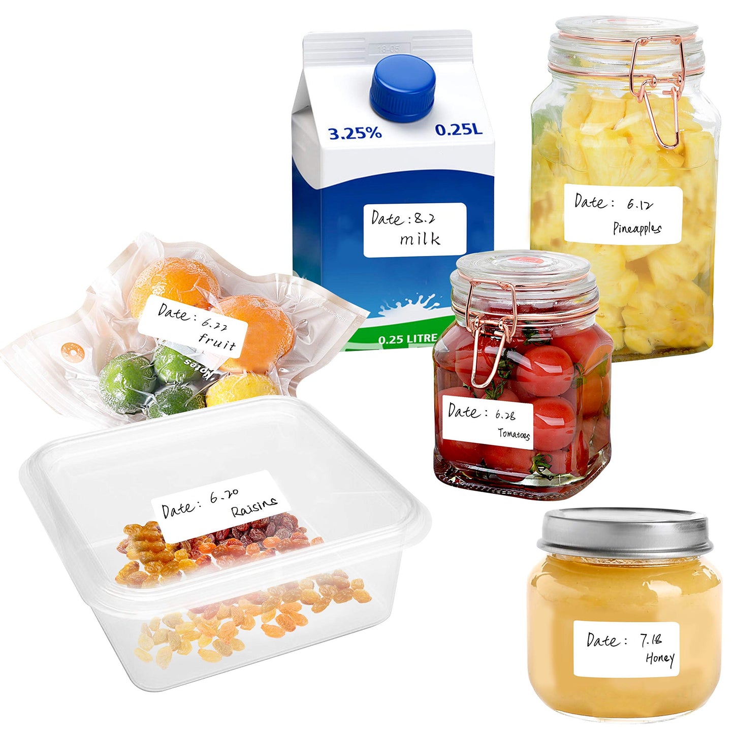 1000 Blank Removable Freezer Labels Water Oil Resistant with Perforation Line for Food Containers Jars Pantry Organization (Each Measures 1” x 2”) 1000-blank 1” x 2”
