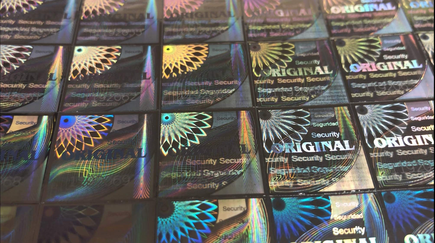 Security Hologram 3D Stickers - 1,000 Labels - Consecutive Serial Number - Authentication Seal