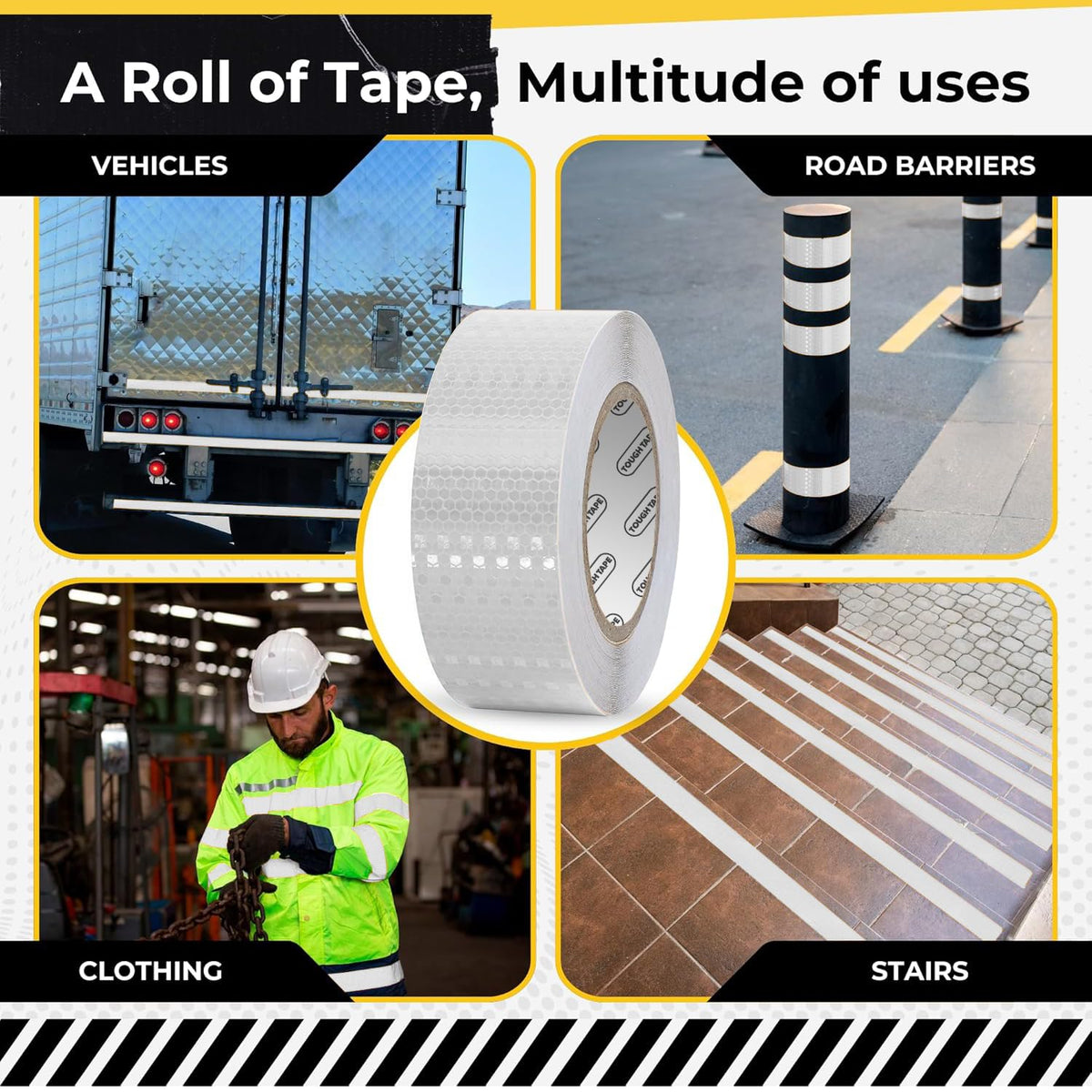DOT C2 Safety Reflective Tape 2IN x 35 FT - Outdoor Waterproof Conspicuity Tape - Silver Reflector Tape for Trailers, Vehicles, Boats - Strong Reflective Safety for Caution Warning Signs