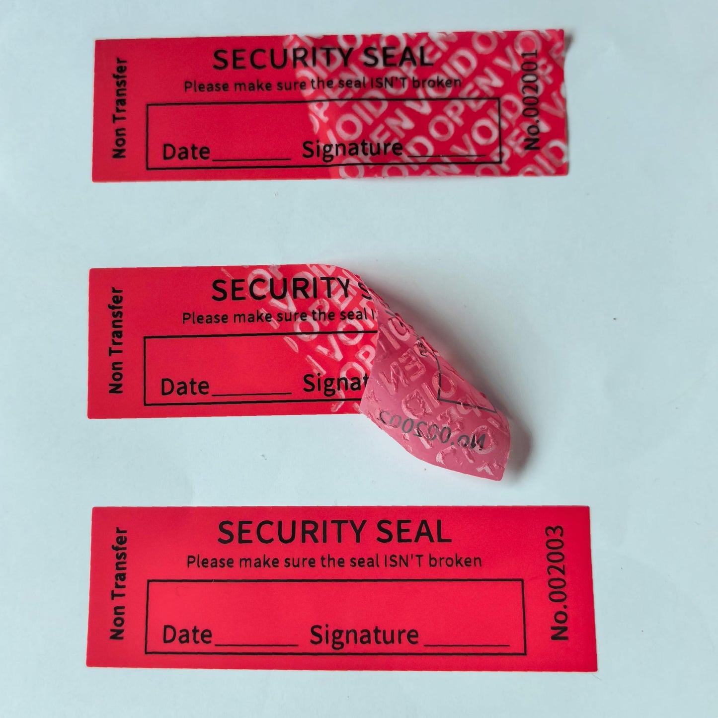 100PCS Void Stickers Tamper Evident Void Stickers, No ResidueTamper, Writable Security Warranty Seal, Security Labels, (1 * 3.15 inch,Red)