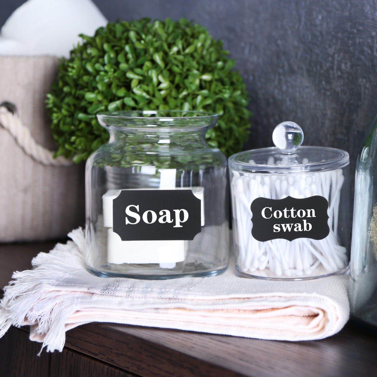 Mr. Pen- Chalkboard Labels, 100pc, Assorted Shapes, 1 White Chalk Marker and Small Towel 100 pcs