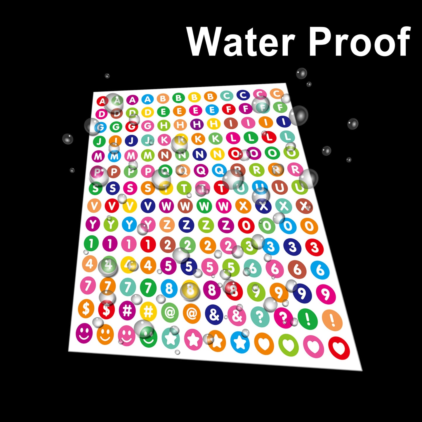 1680 Pieces 0.5 Inch Circle-Backed Letter Stickers, 10 Sheets Alphabet and Number Stickers with Cute Designs, Vinyl Stickers for DIY Cards, Item Labeling, Bullet Journaling, Scrapbooking - Colorful
