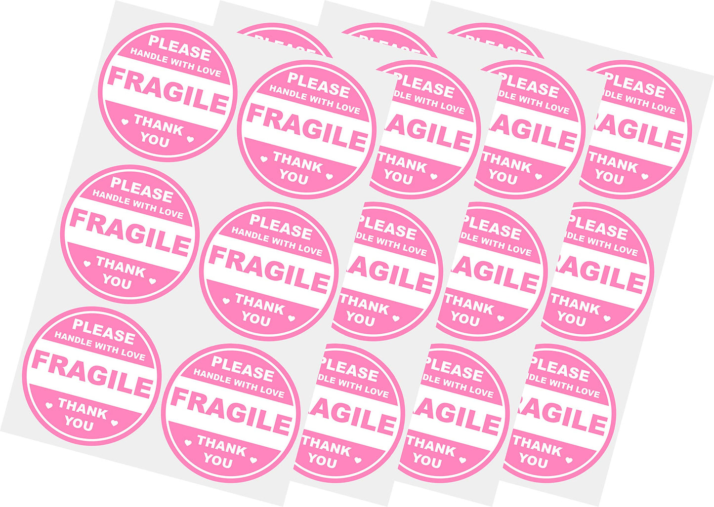2 inch 300 PCS Pink Round Fragile Labels Circle Fragile Stickers for Shipping Mailing Envelops Cartons Pallets Adhesive Labels-Poskornwel