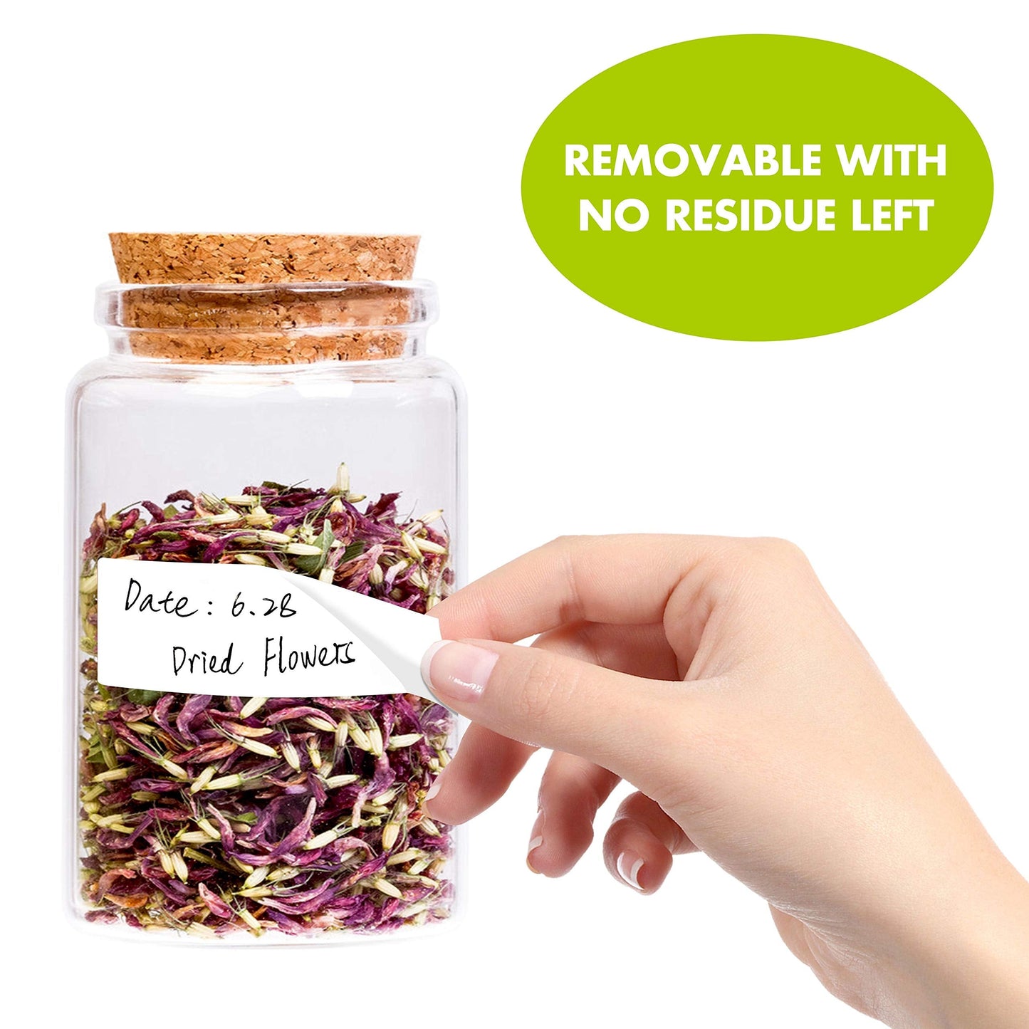 500 Blank Removable Freezer Labels Water Oil Resistant with Perforation Line for Food Containers Jars Pantry Organization 500-blank 1” x 3”