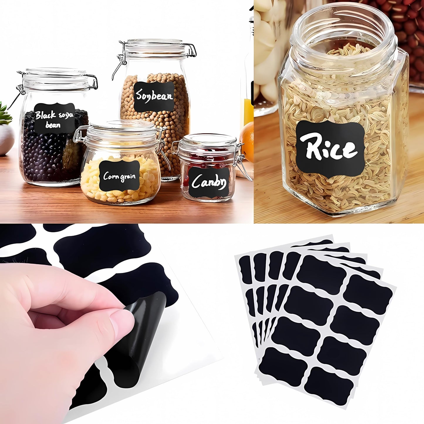 244 Erasable Chalkboard Labels Bulk Includes 2 Chalk Marker,Reusable, Removable,Parties Decoration, Craft Rooms, Weddings, Storage, Marker for Mason Jars, Organize Your Home & Kitchen