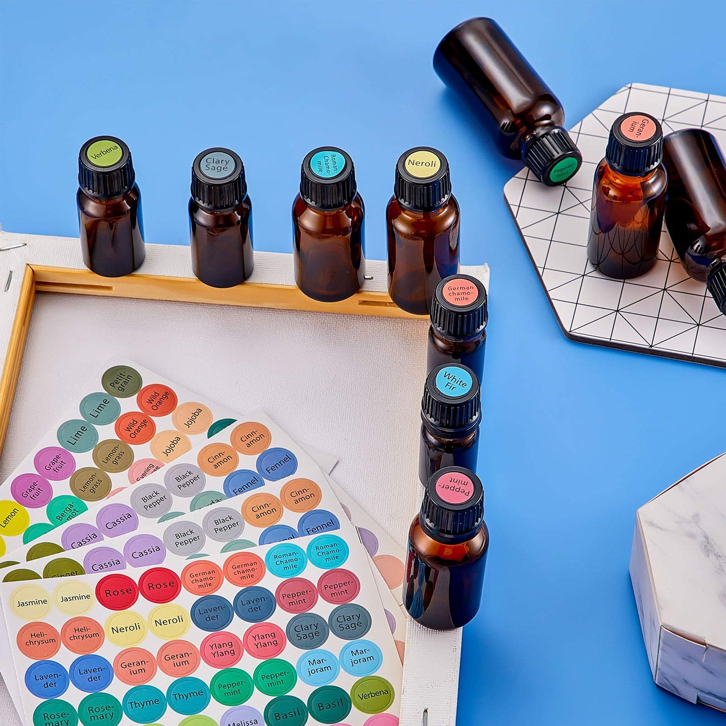 10 Sheets 1920 Pcs Essential Oils Labels Bottle Cap Lid Stickers for Rollerballs Bottles and Organizing Proof Labels Waterproof Cap Stickers for Essential Oil Bottle