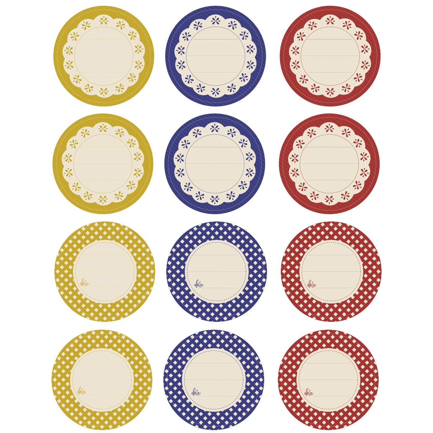 Outus 240 Pieces Canning Label Round Shaped Jar 2 Inch Mason Jar Lid Stickers Multicolored Meal Prep Label for Food Container, Glass Bottle, Canned Jams, Home and Kitchen Organization
