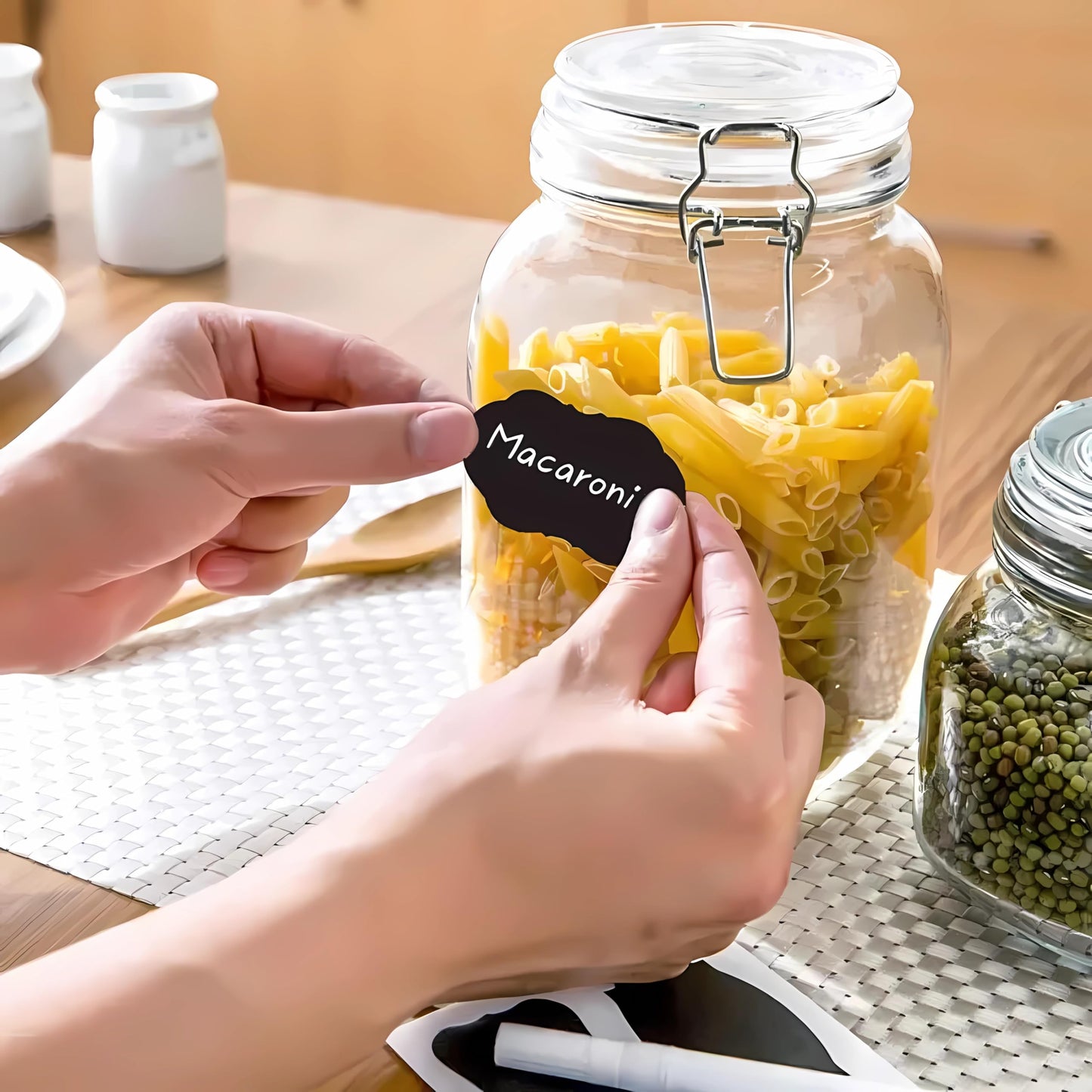 244 Erasable Chalkboard Labels Bulk Includes 2 Chalk Marker,Reusable, Removable,Parties Decoration, Craft Rooms, Weddings, Storage, Marker for Mason Jars, Organize Your Home & Kitchen