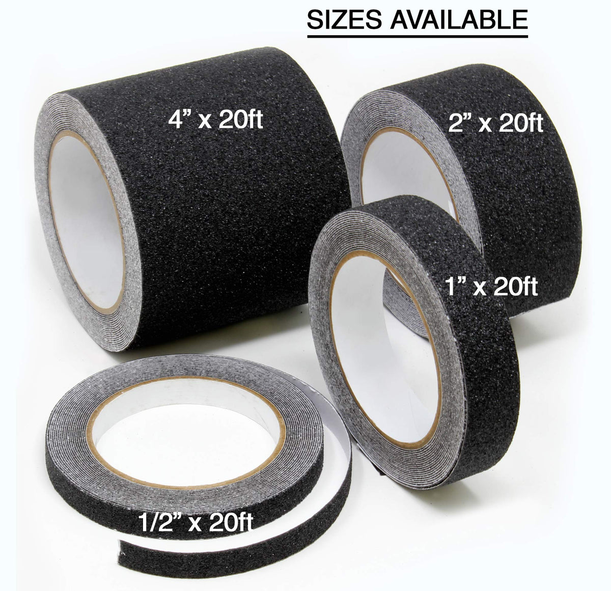 VViViD Heavy-Duty Non-Slip Black Rubberized Self-Adhesive Grip Tape .5 Inches x 20 Feet Roll