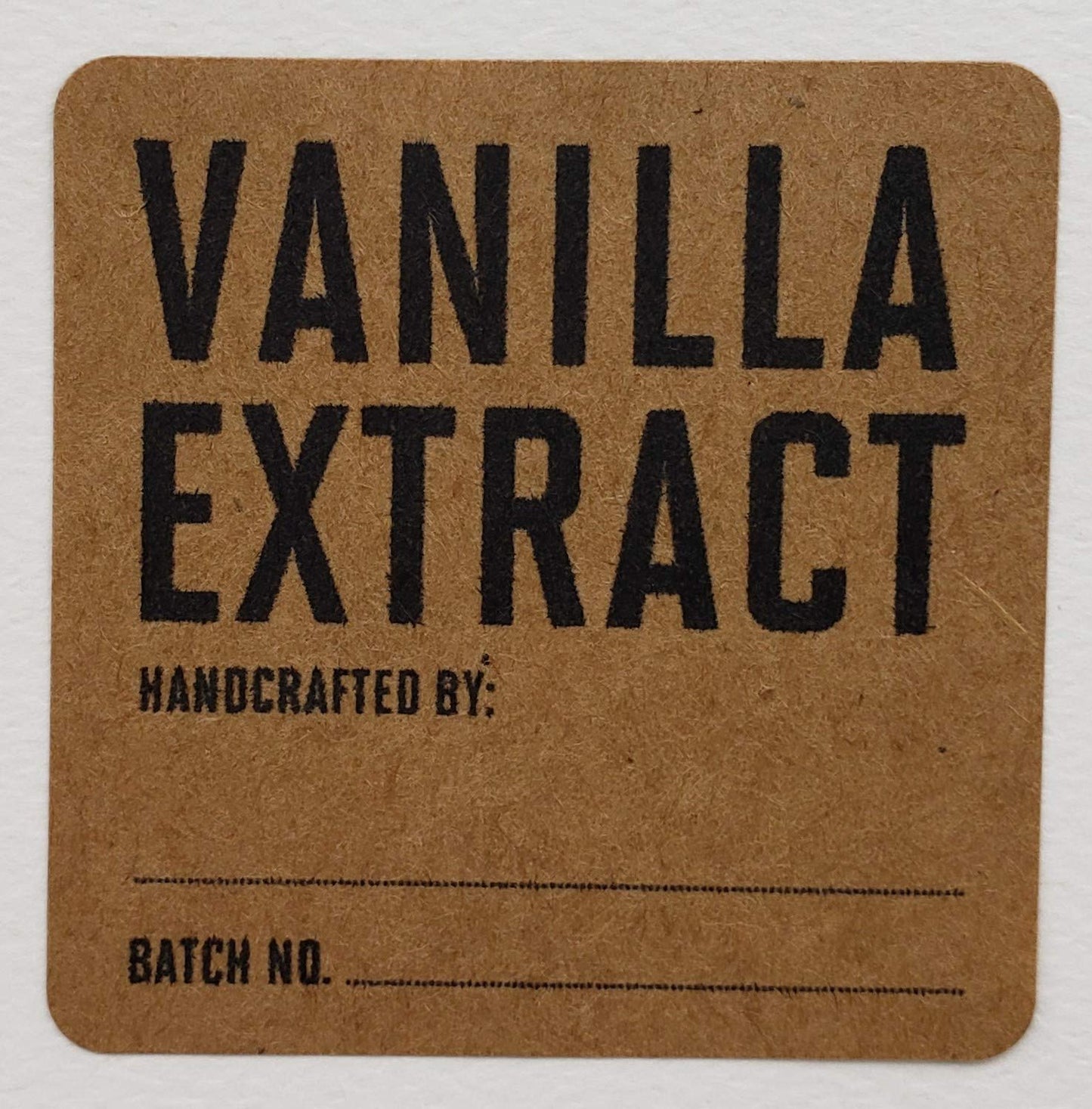 Vanilla Extract Labels on Kraft Paper (Handcrafted) - Package of 12.