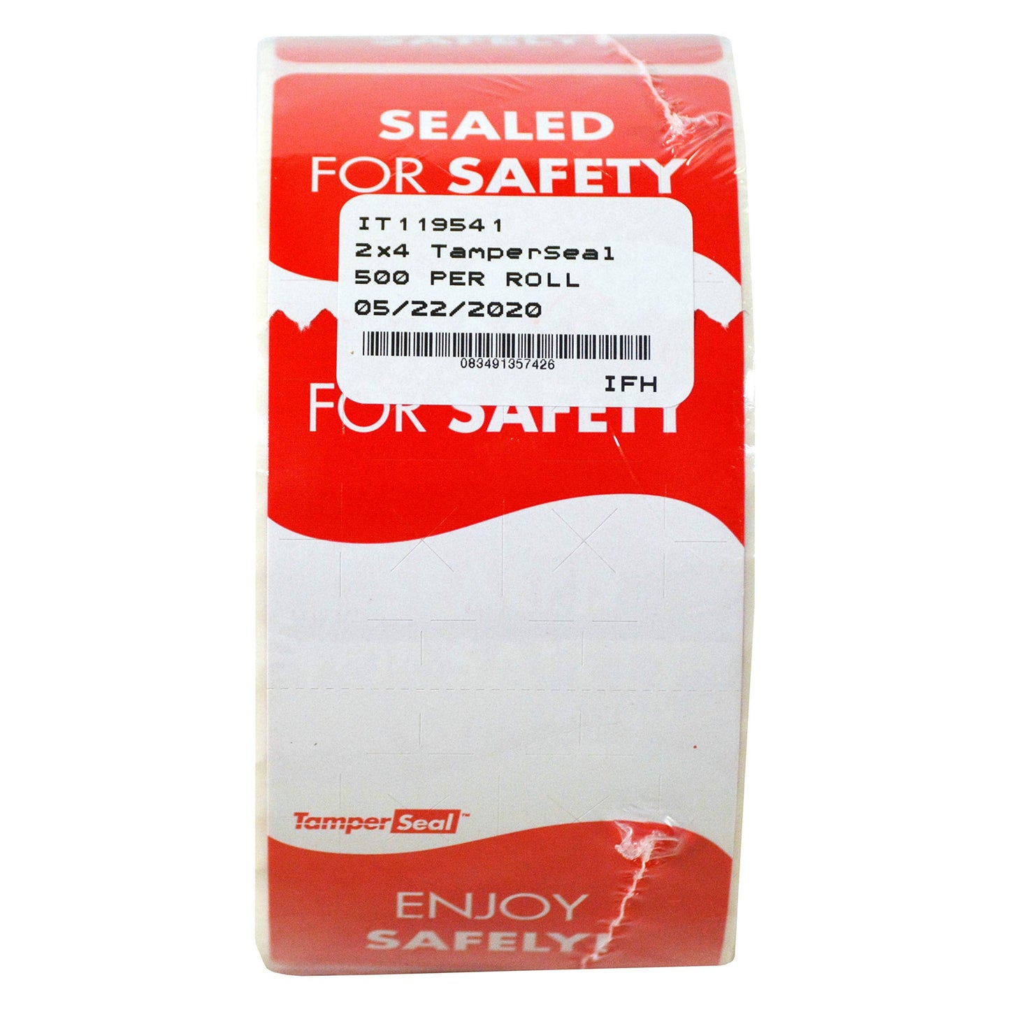 DayMark Safety Systems - IT119541 TamperSeal Tamper-Evident 2" x 4" Writable Delivery Label (Roll of 500) Red/White 500 Count (Pack of 1)