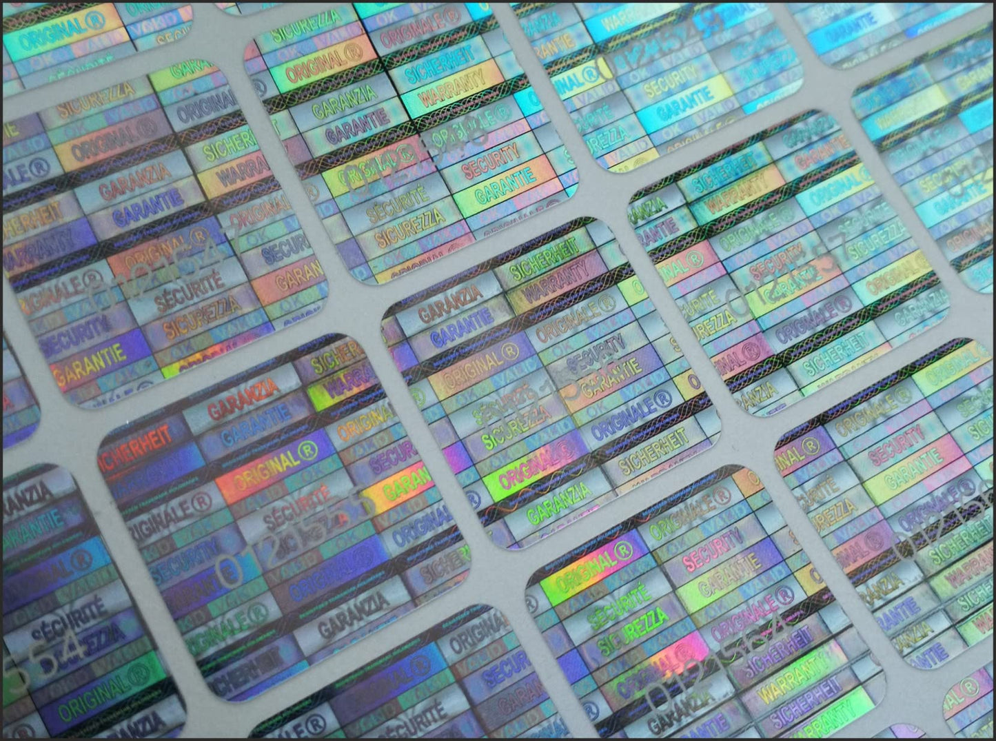 1024 pcs High Security Warranty Seals 0.70 x 0.70 inch Security Hologram Stickers, Void Tamper evident Holographic Labels