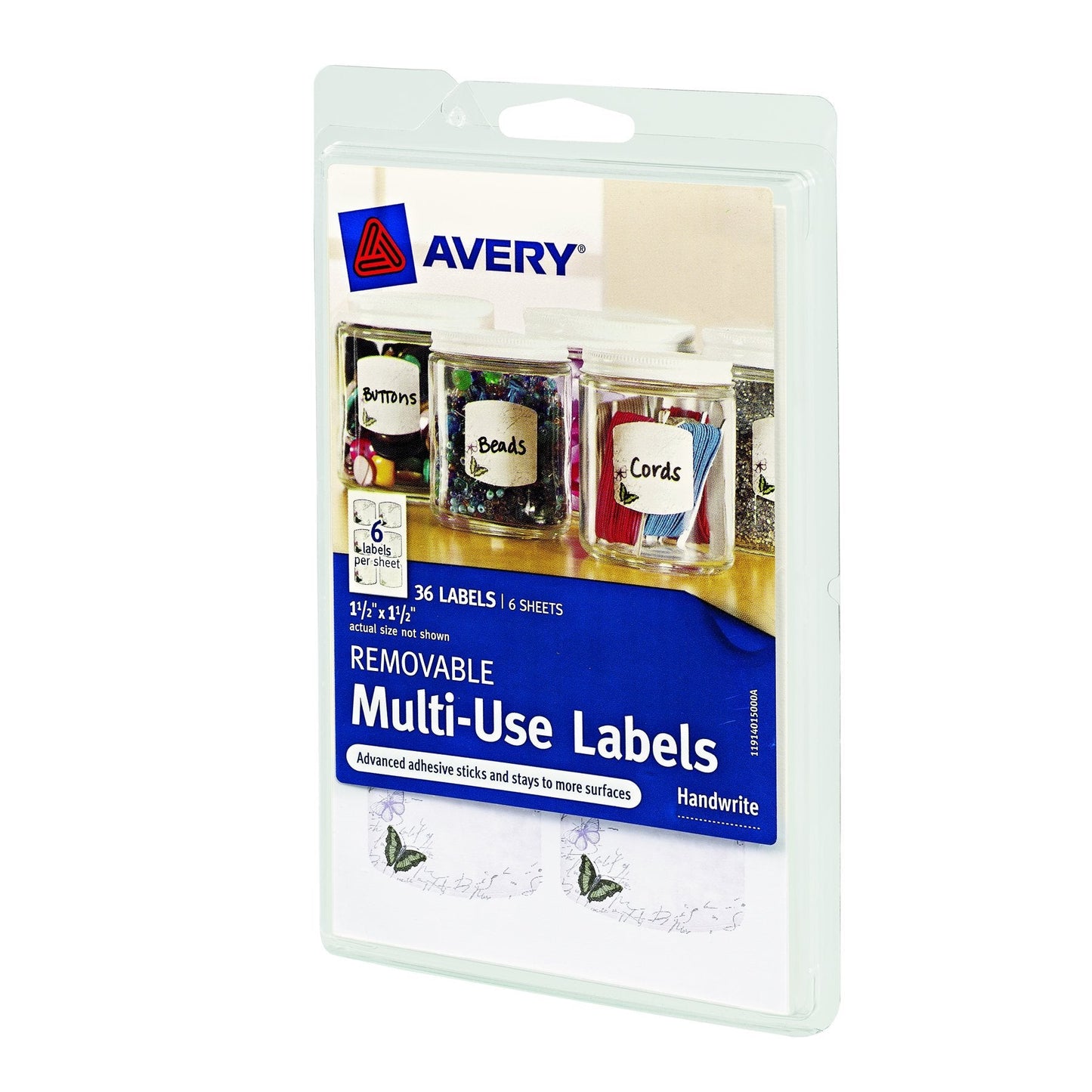 Avery Removable Multi-Use Labels, 1.5 x 1.5 Inches, Pack of 36 (40150)