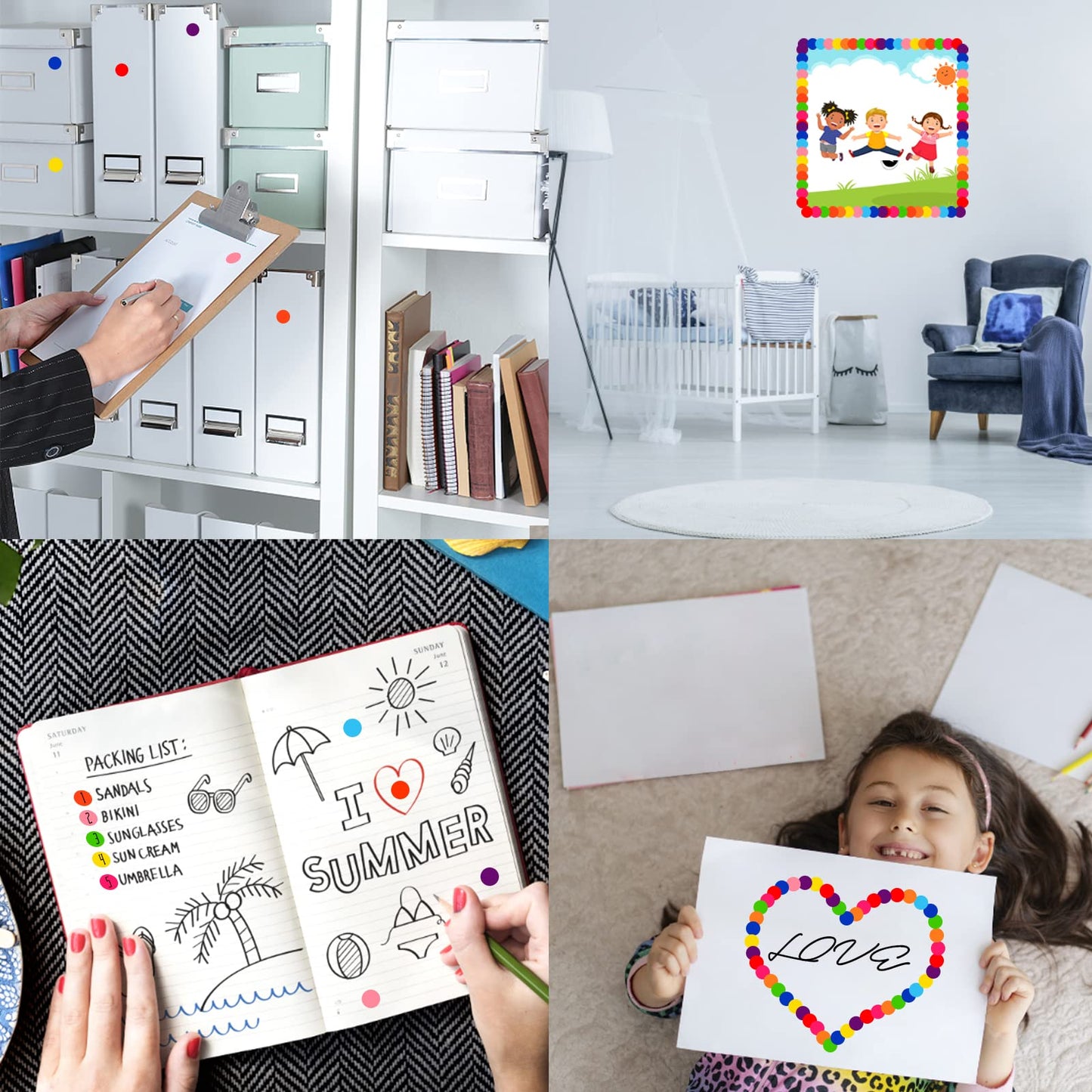 3500 Pieces Dot Stickers, 3/4 inch Color Coding Labels, 10 Color Circle Price Stickers for Office Classroom Student 3500 Pieces