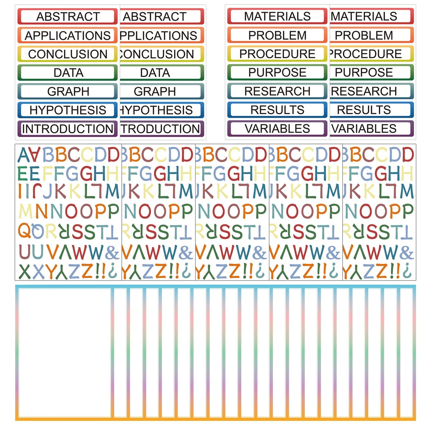 30 Pcs Self Adhesive Fair Board Presentation Science Subtitles Display Boards Presentation Labels Stickers Science Personalized Letter Sticker 8 Personalized Letter Sticker for Classroom Office