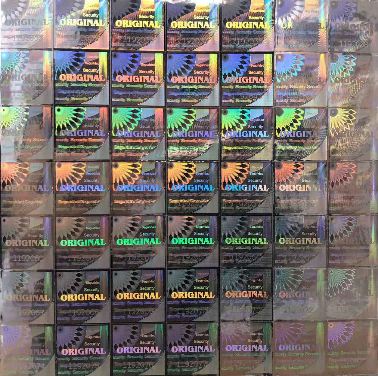 Security Hologram 3D Stickers - 1,000 Labels - Consecutive Serial Number - Authentication Seal