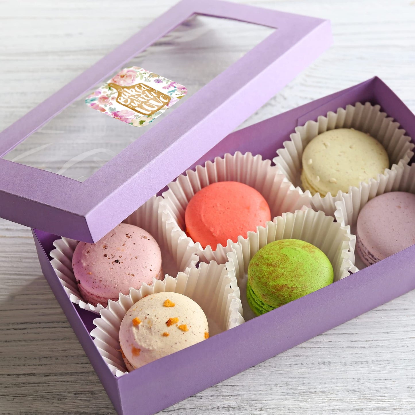 Mobiusea Creation Baking Labels, 300pcs 2" Waterproof, Elegant Floral Design, for Bakery Bags, Dessert Packaging, Cookie Stickers, Cake Stickers