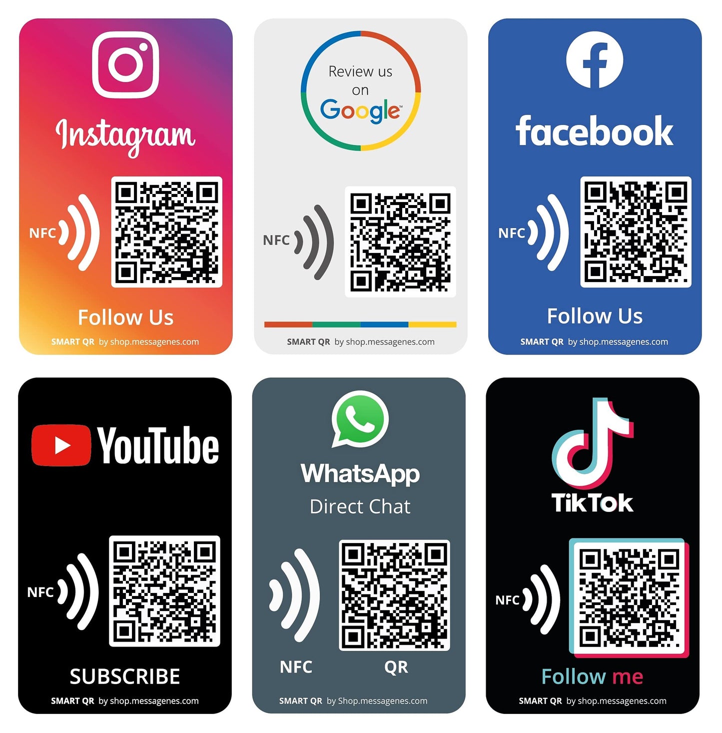 Reusable Followers Tap Sticker for Instagram - 1-Sticker - QR & Tap NFC Sticker - Follow us on Instagram Tap Sticker - iPhone & Android - Boost My Followers Sticker - Set Up at Home | MESSAGENES 1x Instagram Round 3.93" x 3.93"