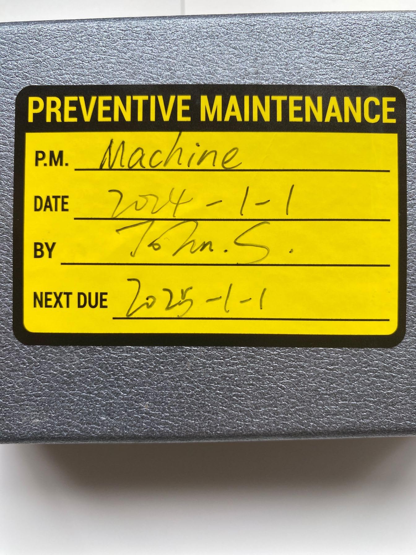 2x3 inch 200 PCS Black Yellow Preventive Maintenance Stickers for Machines and Equipments
