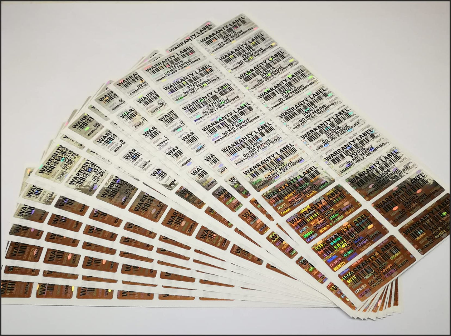 1000 pcs Warranty Seals 1.25 x .59 Inch Security Hologram Stickers, Void Tamper evident Labels