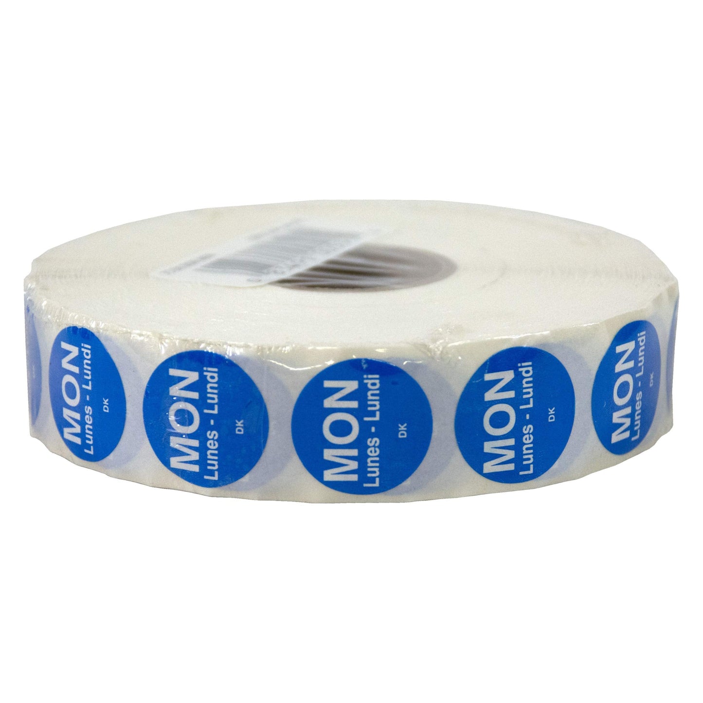 DayMark Safety Systems DuraMark IT110059 Day of The Week Trilingual Permanent Label, Monday, 3/4" Circle, Blue (Roll of 2000)