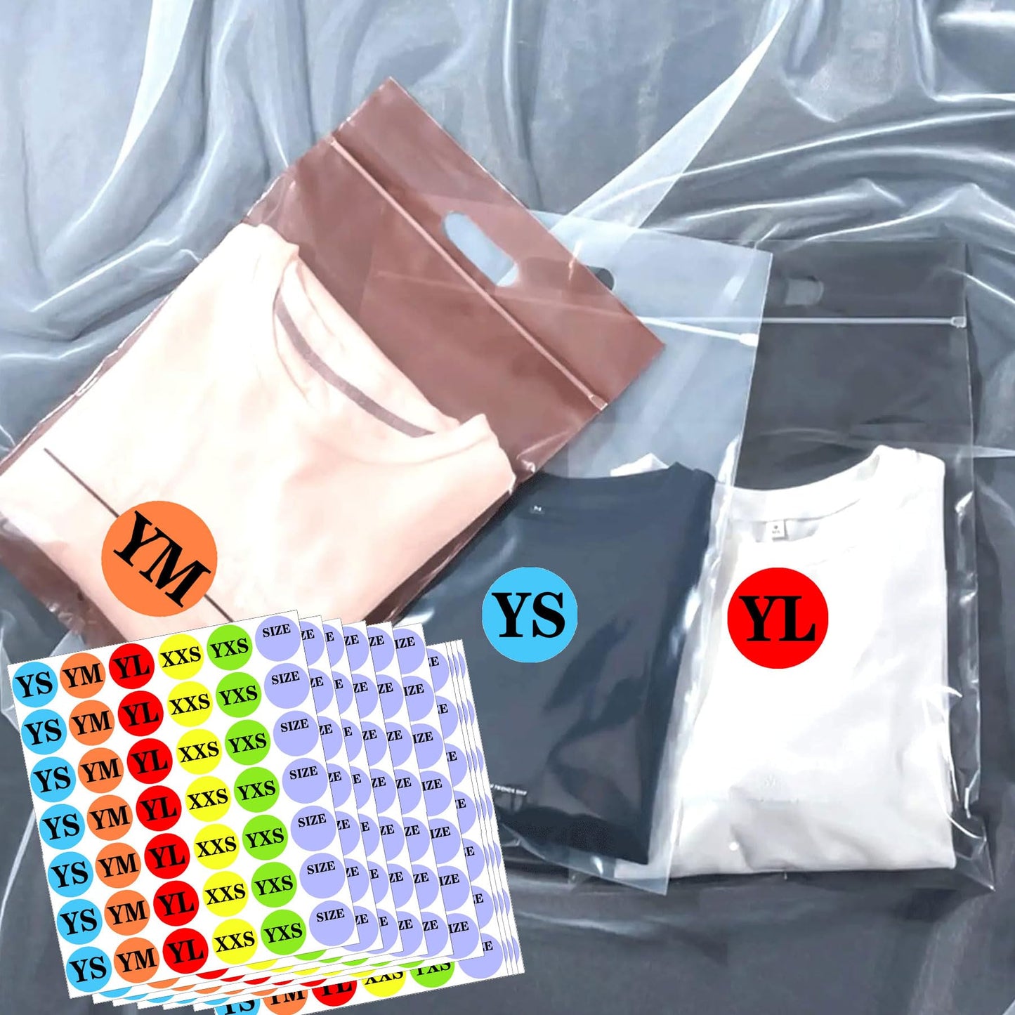 Youth Clothing Size Stickers Size Stickers Labels 1 Inch Colourful Youth Medium YM Clothing Size Sticker 500 Pcs Youth Size Labels Stickers for Clothings Retail Apparel