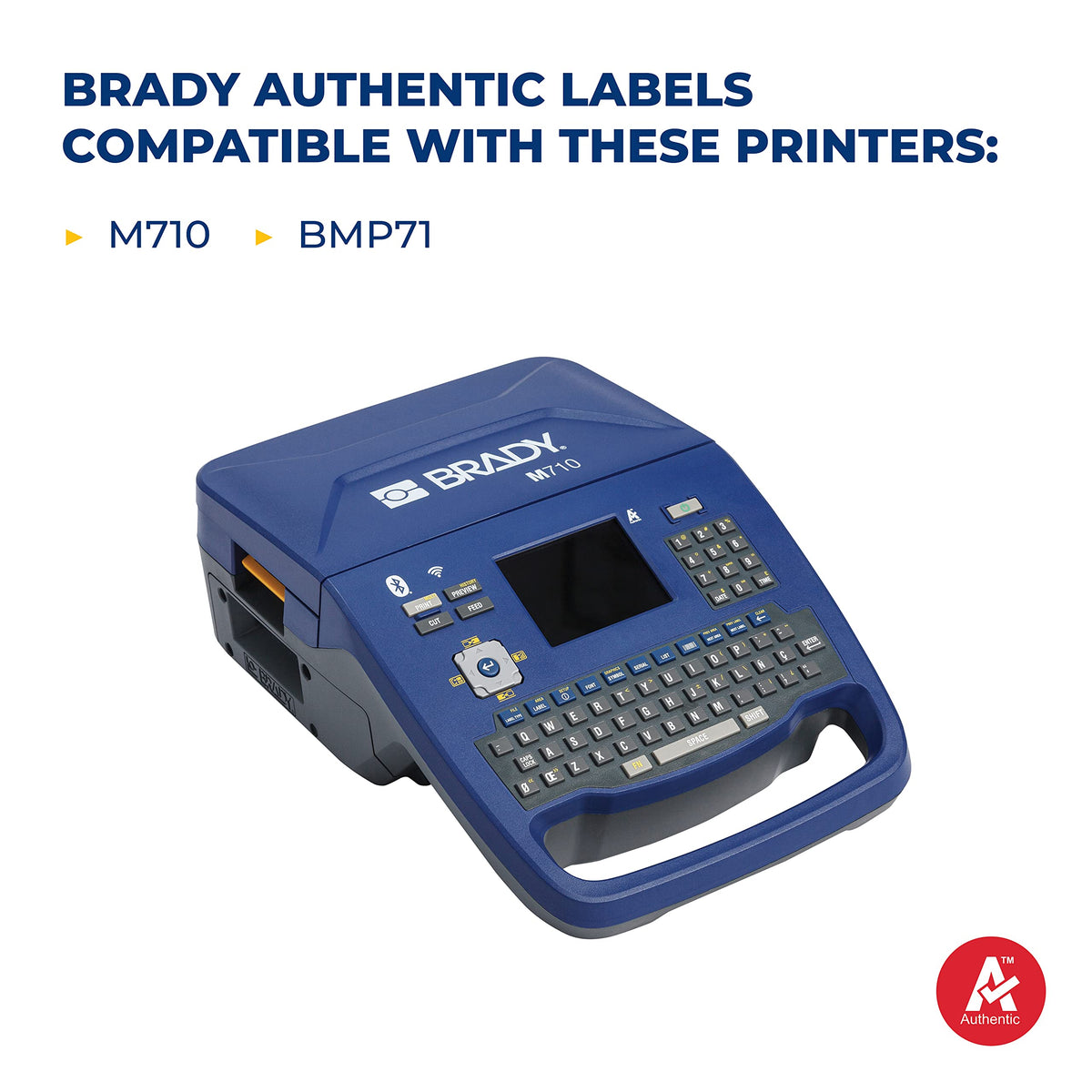 Brady All Weather Permanent Adhesive Vinyl Label Tape for M710 and BMP71 Printers - 0.5" x 50', Yellow. M7C-500-595-YL