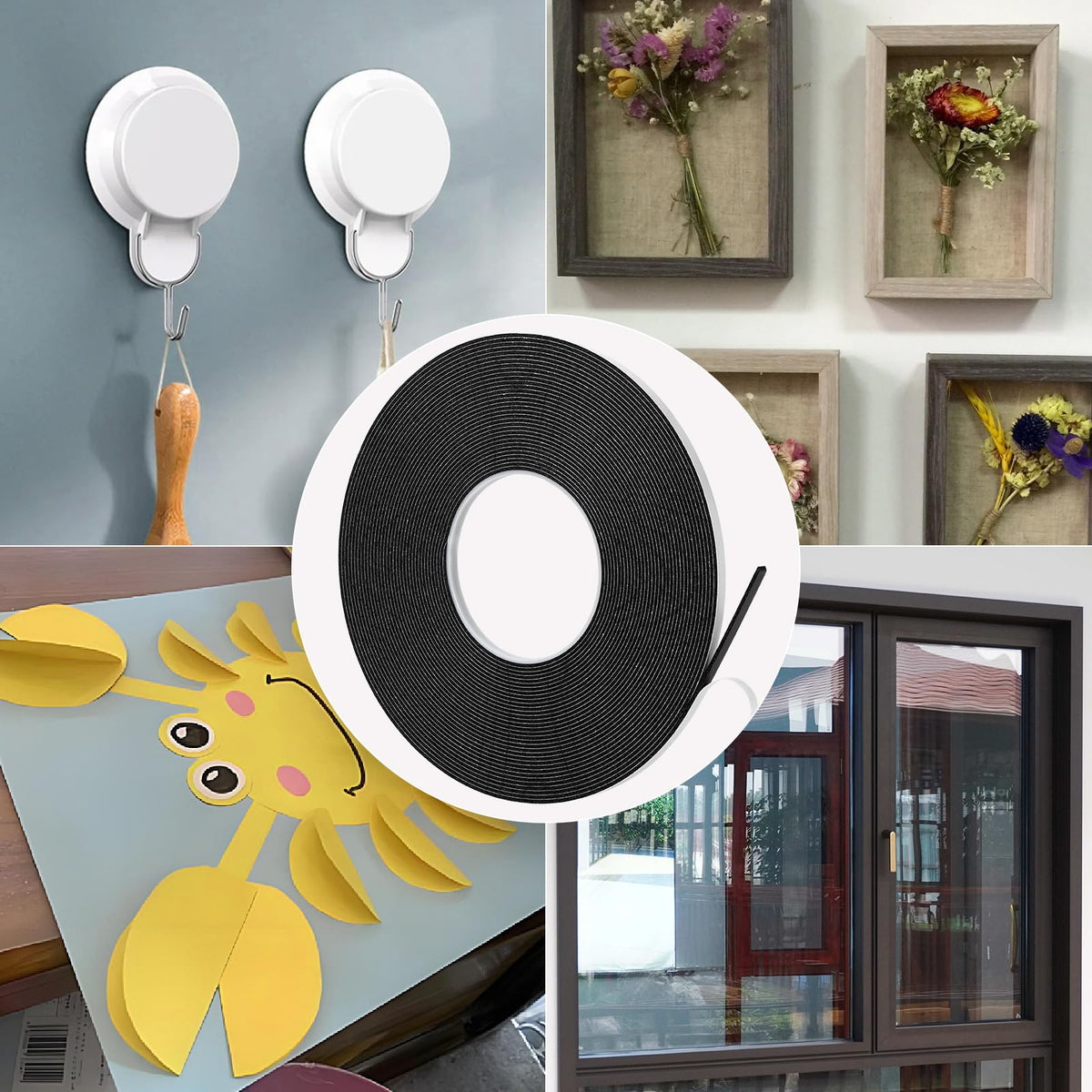 2 Roll of Black Double Sided Foam Tape,PE Foam Tape,Sponge Soft Mounting Adhesive Tape (1/2 Inch by 50 Feet) 1/2 Inch (12mm)