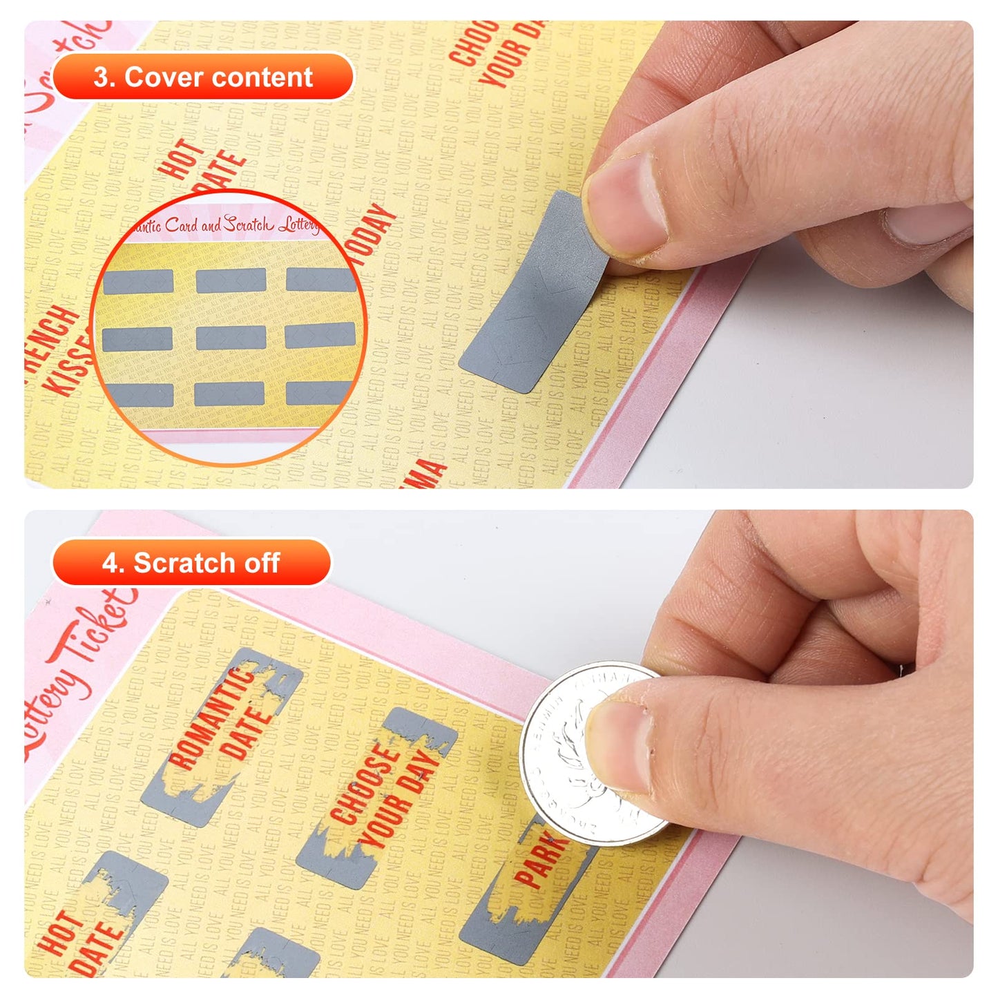 Scratch Off Sticker 0.39x1.18inch 1000pcs Gray self-Adhesive Scratch Off Label Scratch Cards Games