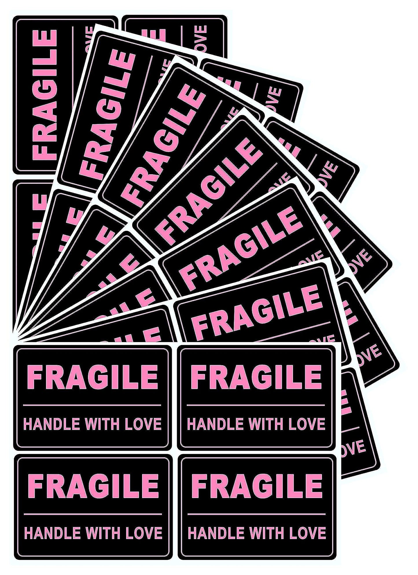 2"x3" 200 PCS Black Fragile Handle with Love Labels Stickers Shipping Mailing Cartons Envelops Adhesive Labels-Poskornwel