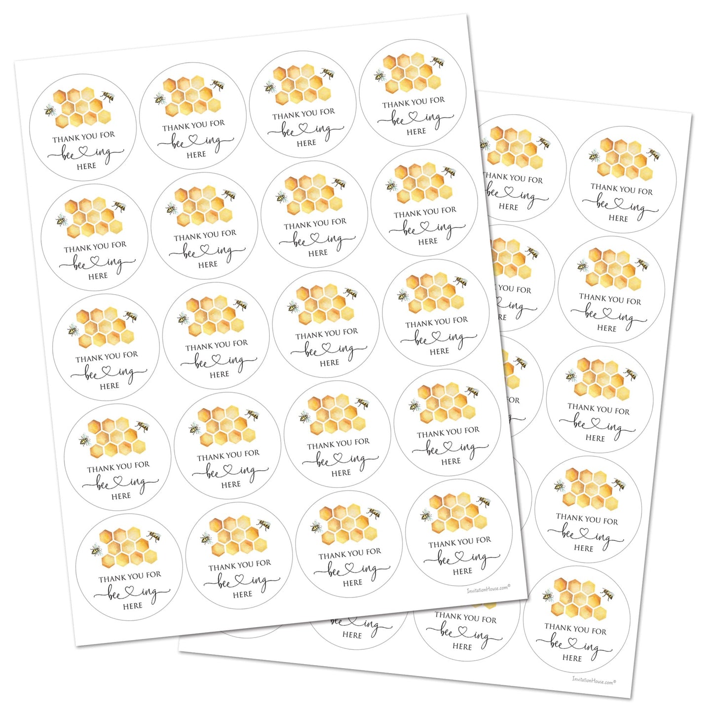 2" Round Thank You for Beeing Here Stickers - Set of 40