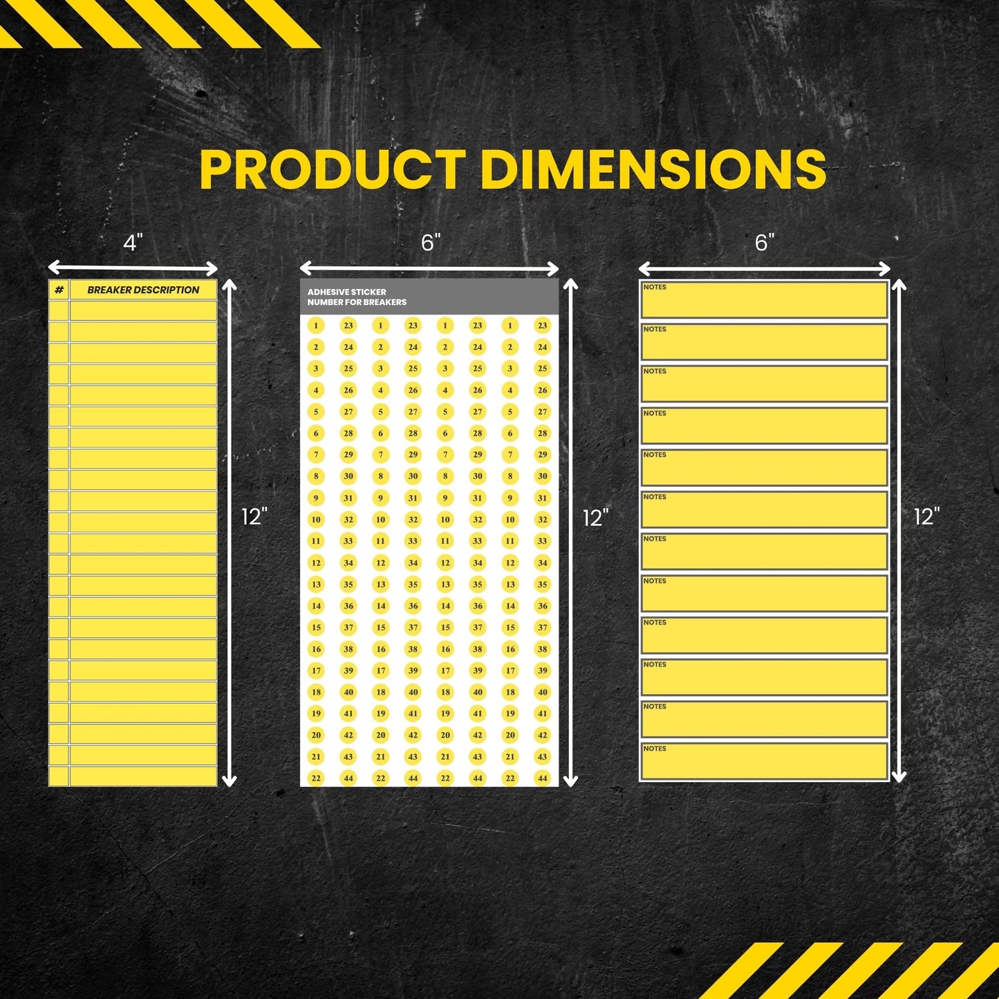 Performore Circuit Breaker Panel Labels - 4x12 Inch Magnetic Circuit Panel Directory Sign - Includes 1 Pack of Note Stickers and 1 Pack of Number Stickers - Ideal Labels for Electrical Panel Box