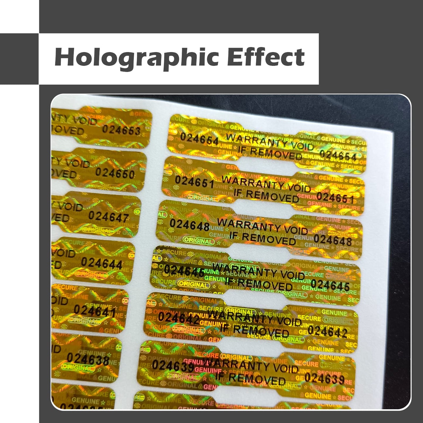 360pcs Bone Shape Tamper Proof Hologram Stickers Honeycomb Bottom Genuine Warranty Void Seal Labels tamepr evident Labels (2x0.4inch,Gold) Honeycomb(Gold)