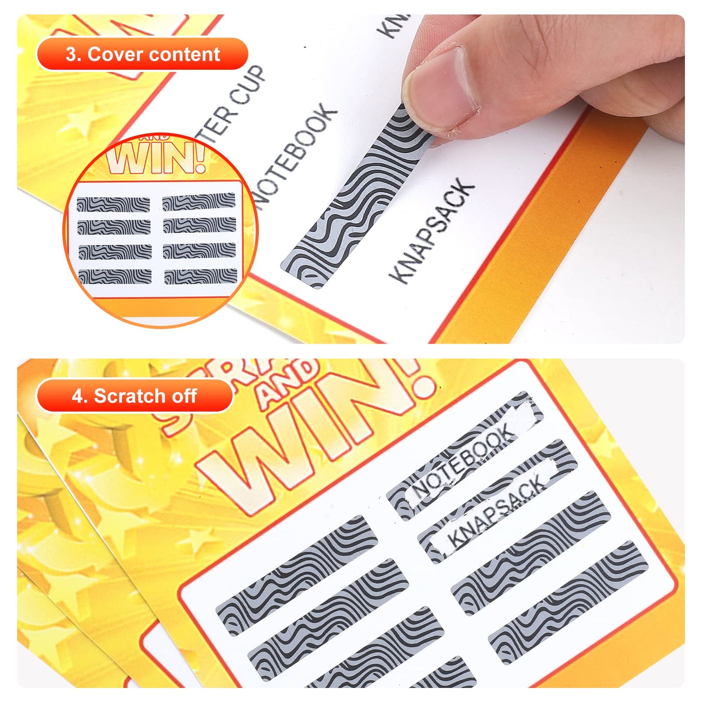 Scratch Off Sticker self-Adhesive Scratch Off Label 0.315x1.575inch 1000pcs/roll