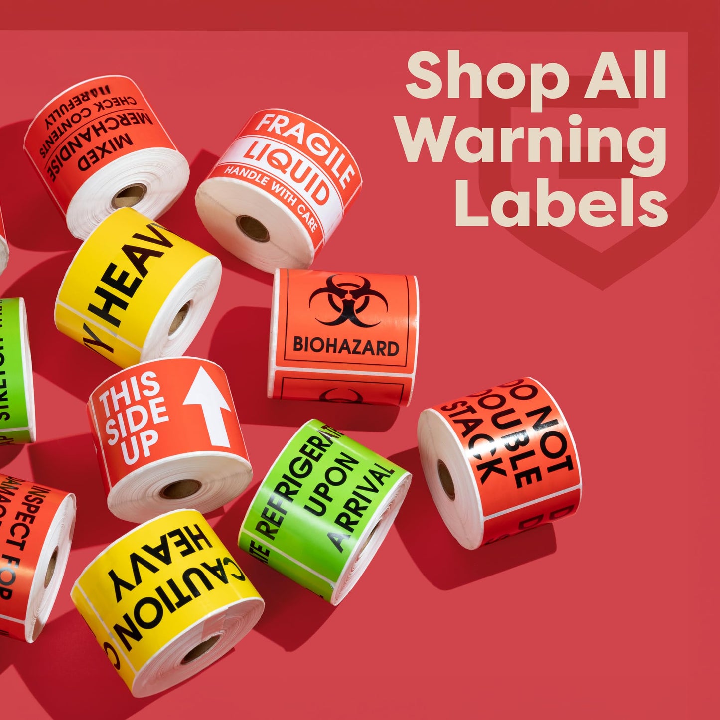 Aegis Adhesives - 3" X 5" Glass - Please Handle with Care - Thank You, Warning Shipping Labels (1 Roll, 500 Stickers Total) Red (Glass)