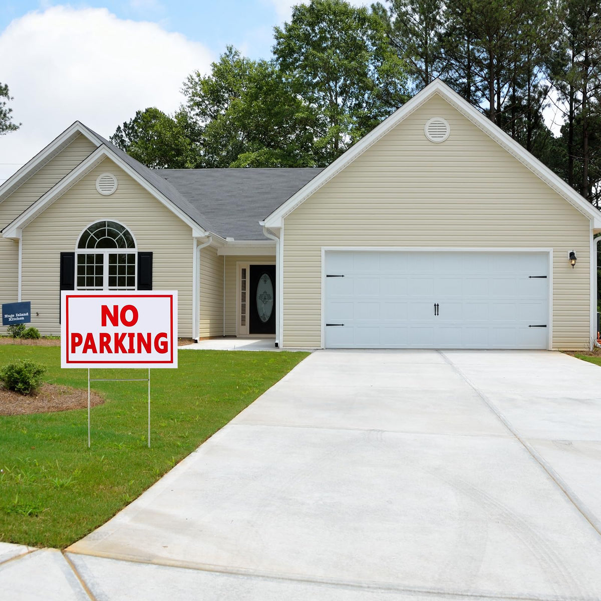 8 Pack No Parking Signs, 8 x 12 Inches Corrugated Plastic Sign with Metal H-Stake Plastic Outdoor Waterproof No Parking Signs for Driveways Yard Lawn (White, Red)